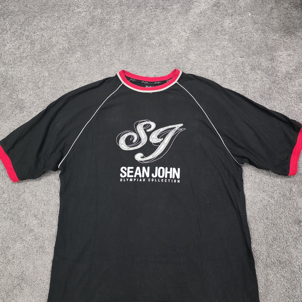 Sean John Black T-Shirt with Red Accents